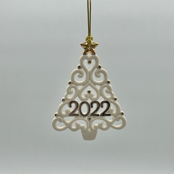 NEW Lenox Pierced Tree 2022 Porcelain Ornament Annual Christmas Holiday 4.8” - Picture 2 of 4
